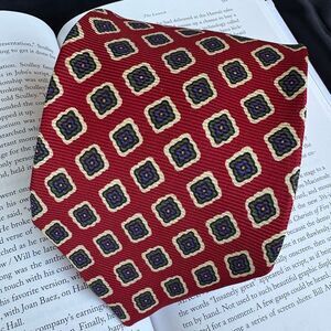 Jos. A. Bank Red and Cream All Silk Tie